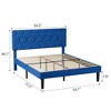 VECELO Queen/Full/Twin Upholstered Platform Bed Frame with Button Tufted Adjustable Headboard - 3 of 4