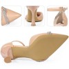 BLISSFUL STEP Women's Pointy Toe Ankle Strap Rhinestone Stiletto Heel Pumps - 3 of 3