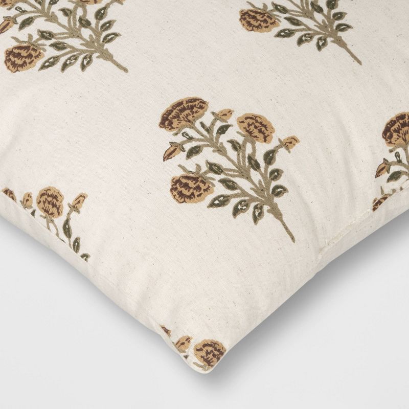 Block Print Floral Square Throw Pillow - Threshold&#8482;, 5 of 12