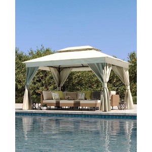 Decksplore 10'x13' Patio Gazebo Outdoor Heavy Duty Party Tent with Double Roofs, Mosquito Nettings and Privacy Screens - 1 of 4