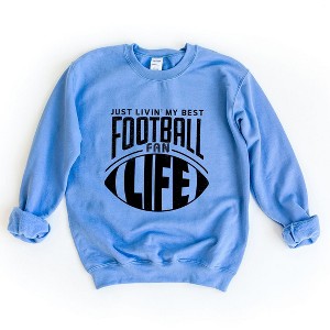 Simply Sage Market Women's Graphic Sweatshirt Just Livin' My Best Football Fan Life - 1 of 4