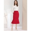 Allegra K Women's High Waist Ruffle Hem Fishtail Mermaid Midi Bodycon Skirt - 3 of 4