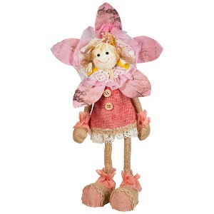 Northlight 13.5" Pink, Cream and Tan Spring Floral Standing Sunflower Girl Decorative Figure - 1 of 4
