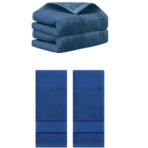 REGALWOVEN 4 Pcs Solid Soft Absorbent Hand Towel for Bathroom 14" x 30" - 1 of 4