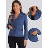 INSPIRE CHIC Women's Lapel Collar Button Front Long Sleeve Faux Suede Blazer - 2 of 4