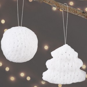 The Lakeside Collection Set of 2 Faux Fur Ornaments 2 Pieces - 1 of 2