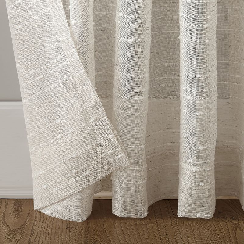 Textured Slub Stripe Sheer Anti-Dust Curtain Panel - Clean Window, 5 of 10