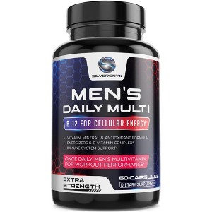Mens Multivitamin Supplement Daily Men's Multivitamins, Multiminerals & Vitamin A, C, D, E, B12, Zinc Immune Vitamins, 60 Capsules By SilverOnyx - 1 of 4