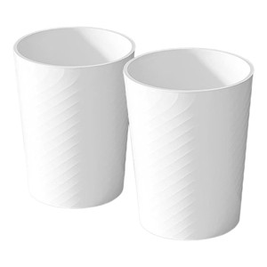Aoibox Bathroom Trash Can 1.8 Gallon Waste Basket 2 Pack Small Garbage Can for Toilet Office Bedroom, White - 1 of 4