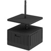 Outsunny Patio Umbrella Base with Table Tray, Heavy Duty Weighted Umbrella Stand with Wheels Handles, 176lbs with Stand Filling - 4 of 4