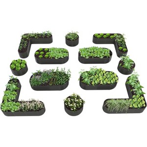 Anybear 12-Pack Outdoor Galvanized Raised Garden Beds for Planting Vegetables Flowers Herb, Quartz Grey - 1 of 4