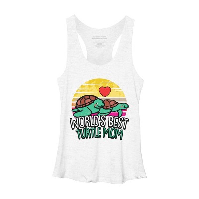 Women's Design By Humans World's Best Turtle Mom Retro Stripes By animalshop Racerback Tank Top