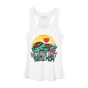 Women's Design By Humans World's Best Turtle Mom Retro Stripes By animalshop Racerback Tank Top - 1 of 2