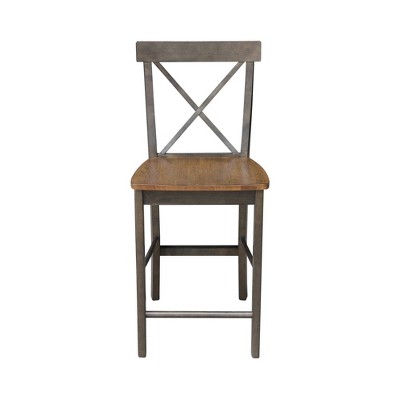 Hickory Washed Coal Solid Wood Traditional Counter Stool