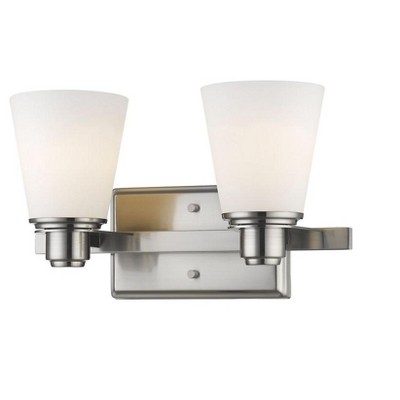 Kayla Collection 2-Bulb Dimmable Bathroom Light Fixture - Steel, Contemporary Design