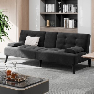 Celebalcony 64.2" Convertible Futon Upholstered Sofa Bed - 1 of 4