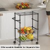 COZONY 4-Tier Rolling Storage Cart with Lockable Wheels, Shelving Utility Cart with Baskets & Handle, for Laundry, Bathroom, Pantry, Black - 4 of 4