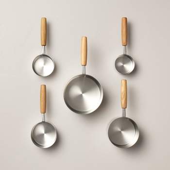 5pc Wood & Stainless Steel Measuring Cups - Hearth & Hand™ with Magnolia
