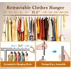 Simple Trending Heavy Duty Clothing Clothes Rack with Wheels for Hanging, Metal Rolling Garment Rack Organizer Load 500 LBS, Chrome - 4 of 4