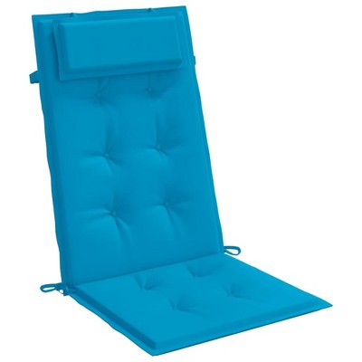 vidaXL High-Back Chair Cushions 2-Piece Set - Light Blue Oxford Fabric, Soft Foam Fiber Filled, Water-Resistant Outdoor/Indoor Cushions