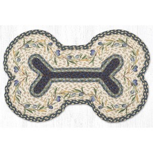 Earth Rugs Olive Border Dog Bone Braided Jute Stair Tread – 18"x28" - 1 of 3