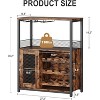 Wine Bar Rack Cabinet - Detachable Wine Rack, Industrial Coffee Bar, Farmhouse Sideboard & Buffet with Storage, for Bar Kitchen Dining Living - 2 of 4