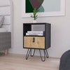 NicBex 15.7 inch Wide Nightstand with 1 Drawer,Modern Side Table with Storage Space and Open Shelf,Bedside Table for Bedroom,Living Room,White/Black - 2 of 4