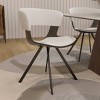 LeisureMod Upholstered Dining Chair in Leather/Velvet Poplar Wood Frame Nymia Series - 2 of 4
