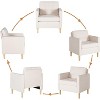 Decor Linen Comfy Round Arms Chair for Living Room, Reading Leisure Chair with High Back for Living Room Bedroom Waiting Room, Grey - 3 of 4