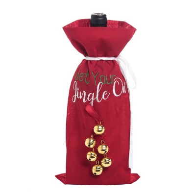 C&F Home Get Your Jingle On Embroidered Wine Bag