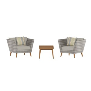 Amazonia 3pc All-Weather Wicker Outdoor Patio Conversation Furniture Set with Cushions - 1 of 4