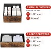 5-Drawer Gray Fabric Dresser, Space-Saving Modern Design, Includes Open Shelves and Hooks, for Bedroom & Closet Organization,Brown - 3 of 4