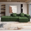 Whisen Minimalist L-shaped Modular Sectional Sofa, Convertible Corduroy Foam-Filled Floor Couch Set - 2 of 4