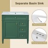 SpassWay 30"L White Modern Bathroom Vanity with Top Sink 2 Drawers Tip Out Storage - 3 of 4