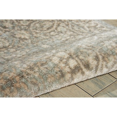 Serene Gray Floral Medallion 63'' Synthetic Area Rug