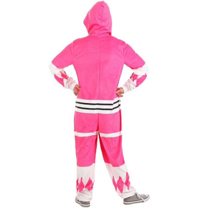HalloweenCostumes.com Power Rangers Pink Ranger Hooded Adult Union Suit, 4 of 8