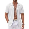 COOFANDY Men's Casual Short Sleeve Button Down Fashion Textured Summer Beach Shirt - 4 of 4