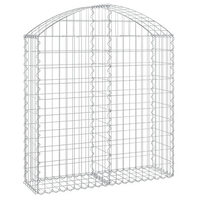 vidaXL Arched Gabion Basket - Galvanized Iron Garden Barrier - Decorative Outdoor Retaining Wall - Weather-Resistant, Easy to Assemble