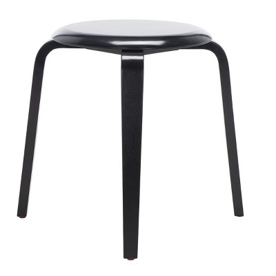 Luella Black Plywood Stackable Stool with Bentwood Legs