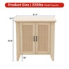 Rattan Storage Cabinet, Small Accent Cabinet with 2 Doors and Adjustable Shelf for Living Room, Entryway, and Kitchen - 3 of 4