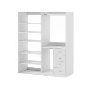 Keloyid 63 in. W White Tower System Modular 7 -Shelf Wood Closet System with 4 Drawers - 1 of 4