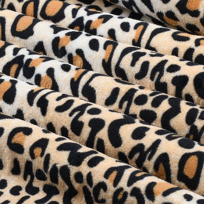 Catalonia Cheetah Sherpa Fleece Blanket, 60"x80", Reversible Plush Throw