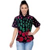 LA LEELA Womens's Casual Beach Hawaiian Blouses Shirt Short Sleeve Button Down Dress Tops Tee Shirts T Shirts for Women S Plus-Size Polka Dots, Pink - 4 of 4