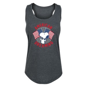 Women's - Peanuts - American Dreaming Graphic Racerback Tank - 1 of 4