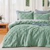Joyfy Tufted Comforter Set, 3 Pieces Sage Green Boho King Bedding Set with 1 Plaid Geometric Comforter and 2 Pillow Shams, Checkered Bed in a Bag - 2 of 4