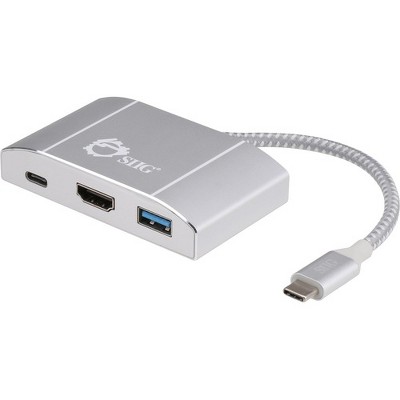 SIIG USB 3.1 Type-C Hub with HDMI & PD Charging Adapter - 4K Ready - for Notebook/Desktop PC - USB Type C - 4 x USB Ports - HDMI - Wired