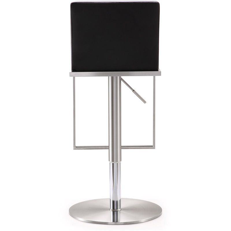 TOV Furniture Amalfi 22" Adjustable Stainless Steel and Fabric Barstool in Black, 5 of 11