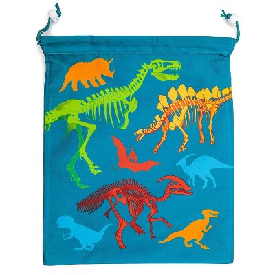 12 Pack Dinosour Skeleton Kids Party Favor Bags Drawstring Gift Bag for Boys