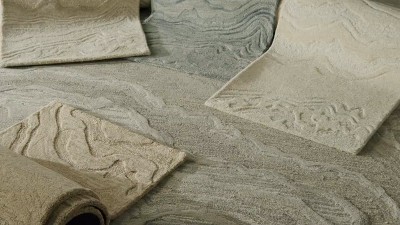 Beige Abstract Handmade Wool Rectangular Area Rug