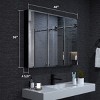 HBEZON Medicine Cabinet with Mirrors, Recess/Wall Mount Bathroom Cabinet, Adjustable Shelves, Soft-Close Hinge, Rectangular, Aluminum - 2 of 4